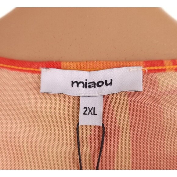 Miaou Recycled Polyester T-shirt Plus Size 2XL Womens Stone Orange $100 - Picture 11 of 13